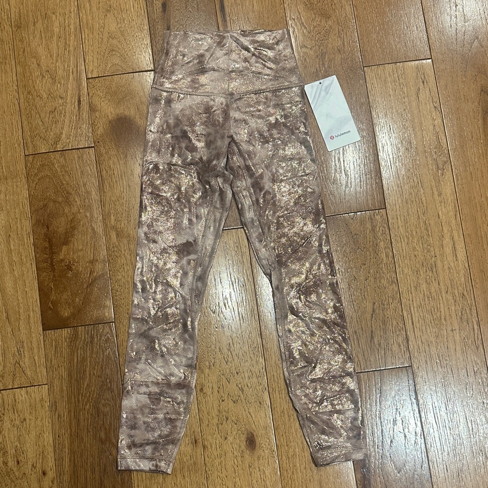 Metallic Lululemon Align Leggings 25” in Shine Size 2